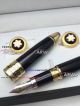 Perfect Replica - Montblanc JFK Black And Gold Fountain Pen And Gold Cufflinks Set (4)_th.jpg